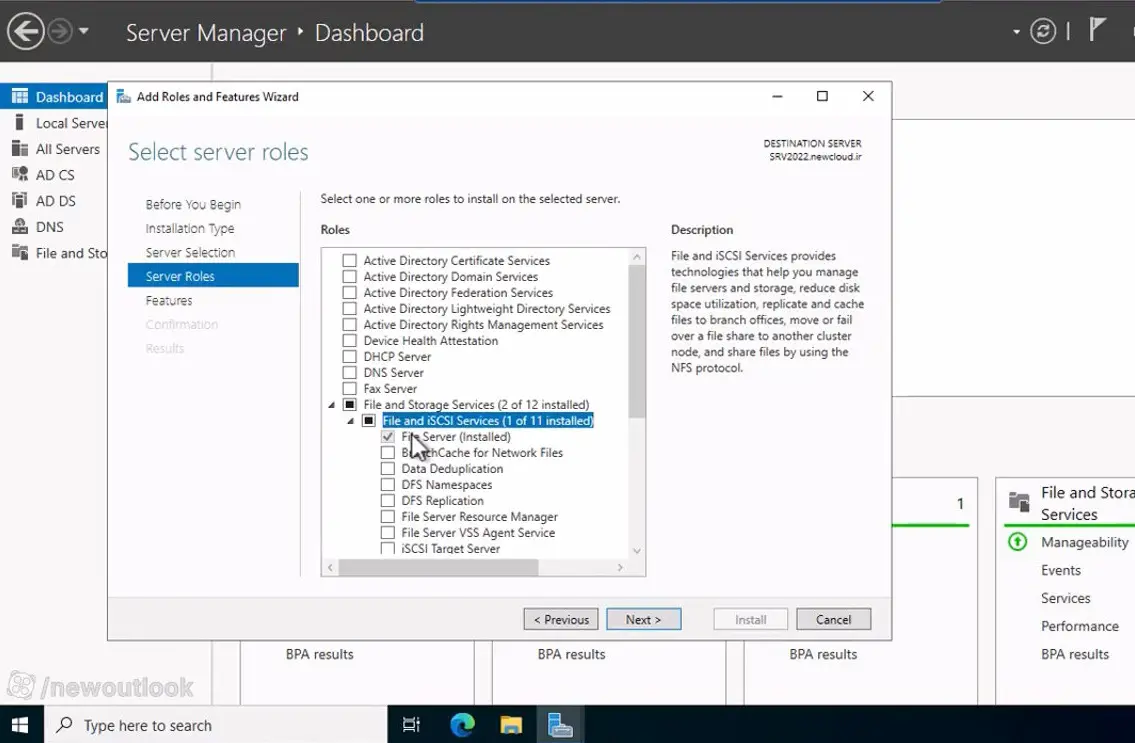 File sharing in Windows Server 2022  2025