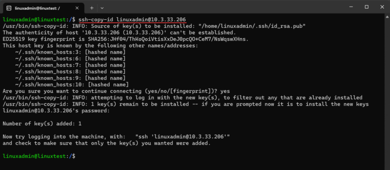 Copying the SSH public key pair to a target Ubuntu server 768x336 1