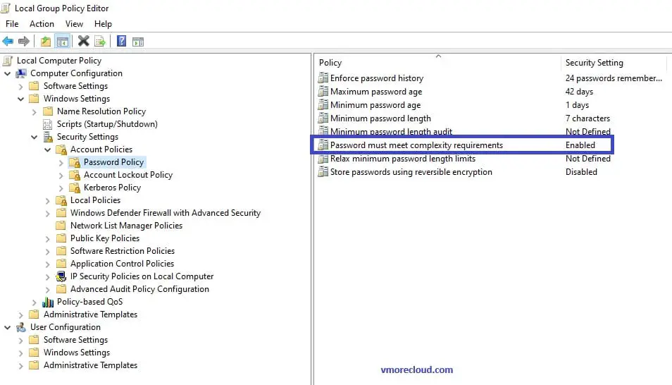 Password must meet complexity