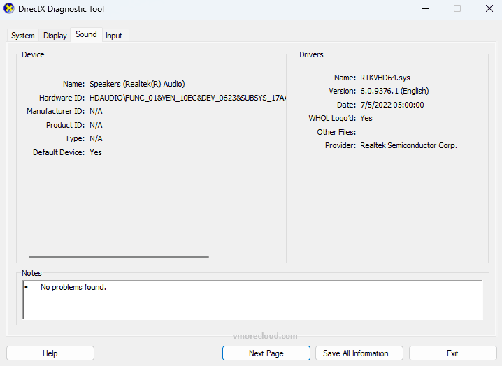 dxdiag command in windows