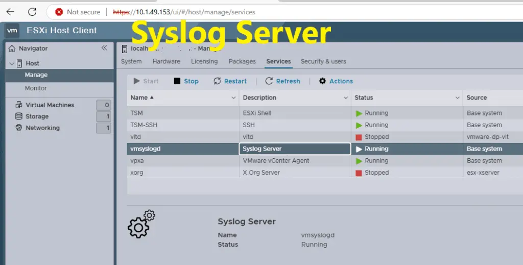 Monitor VMware ESXi Logs with a Syslog Server - vmorecloud