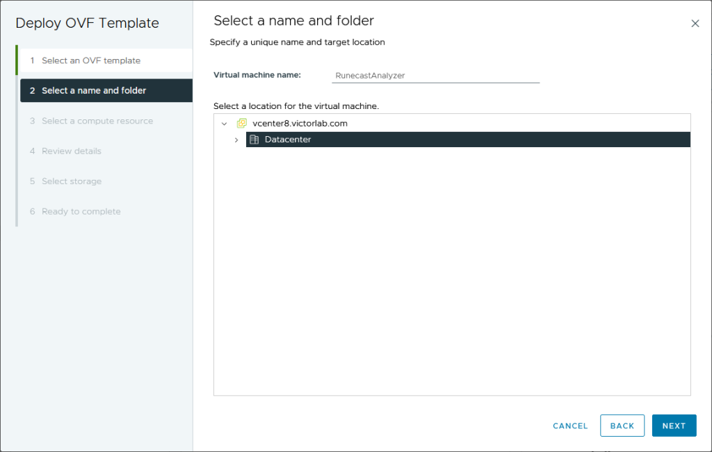 Deploy the Runecast Analyzer on VMware vSphere 8