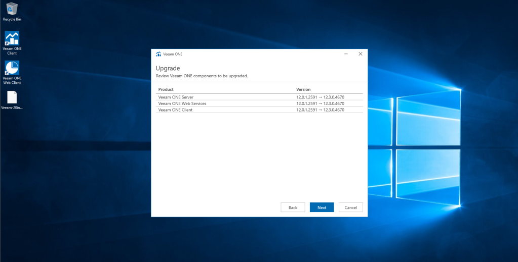Upgrading Veeam ONE 12.3