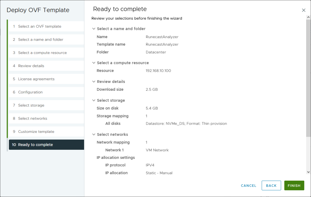 Deploy the Runecast Analyzer on VMware vSphere 8