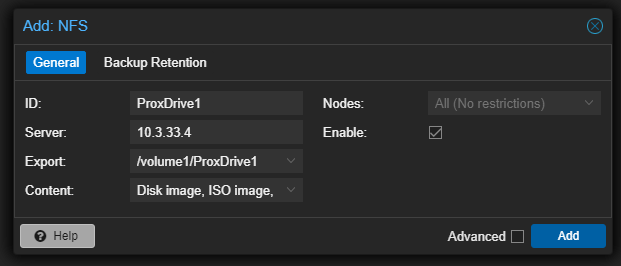 Mount Synology Drive in Proxmox with NFS