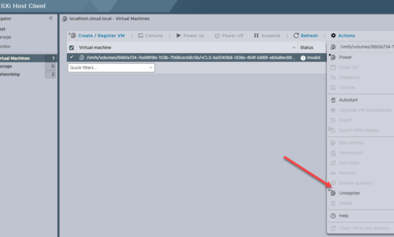 How to Remove an Inaccessible Datastore in VMware