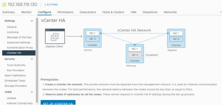 Comprehensive Guide to vCenter High Availability (vCenter HA)