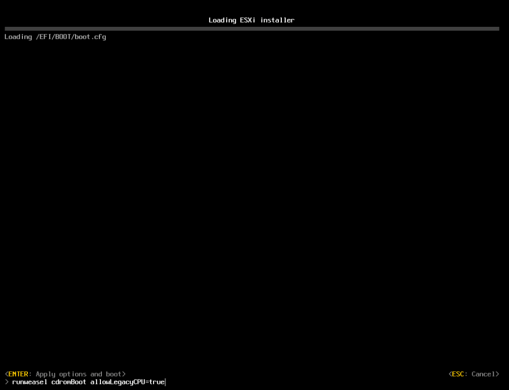 esxi unsupported cpu config