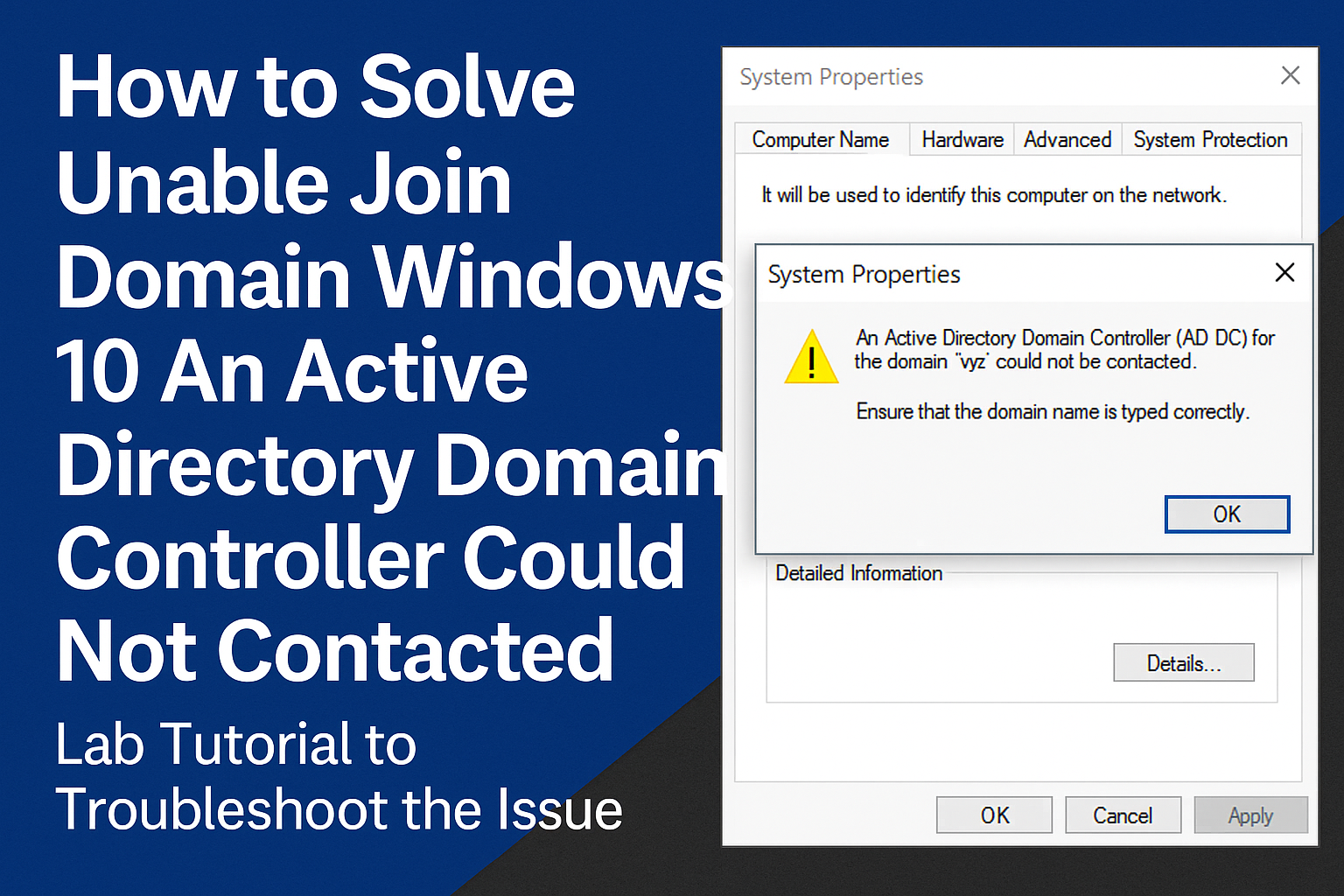 An Active Directory Domain Controller Could Not Be Contacted