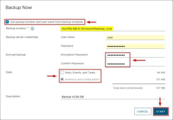 vCenter Server backup best practices