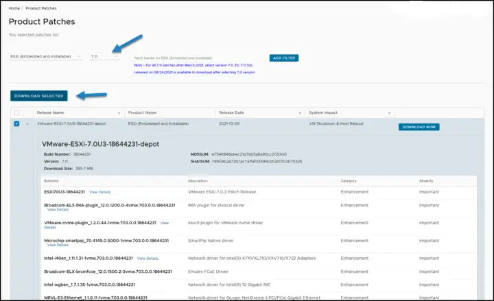 Upgrade VMware ESXi to 7.0 U3 via command line