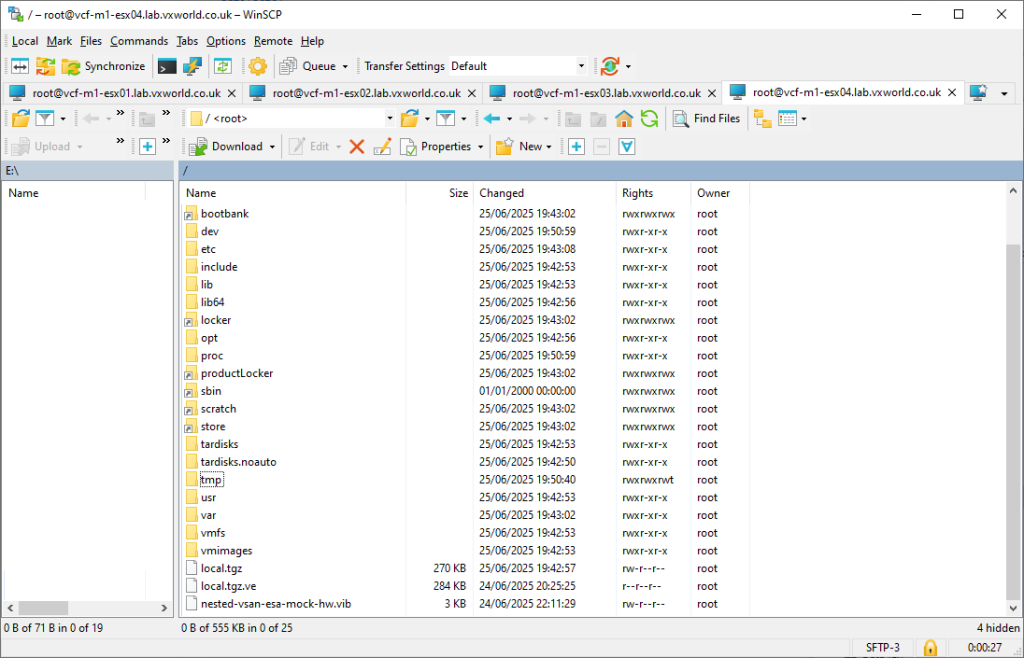 WinSCP – nested_vsan_esa_mock_hw.vib