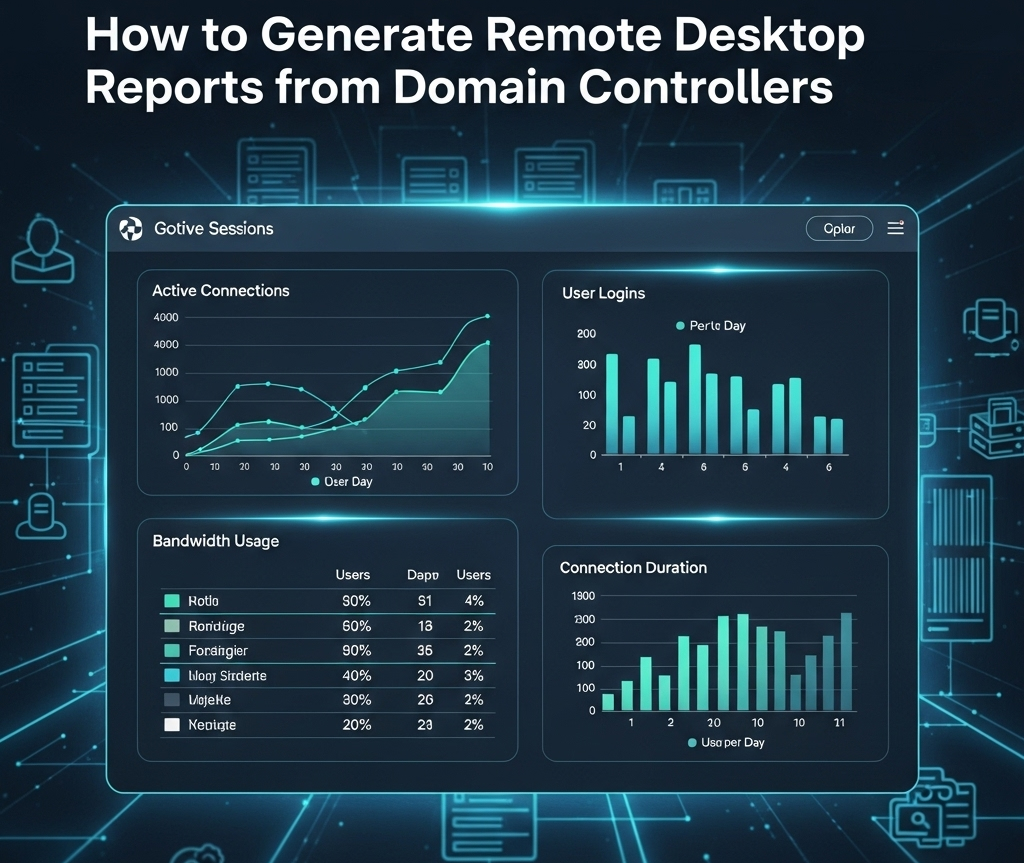 generate remote desktop report from domain controllers 1