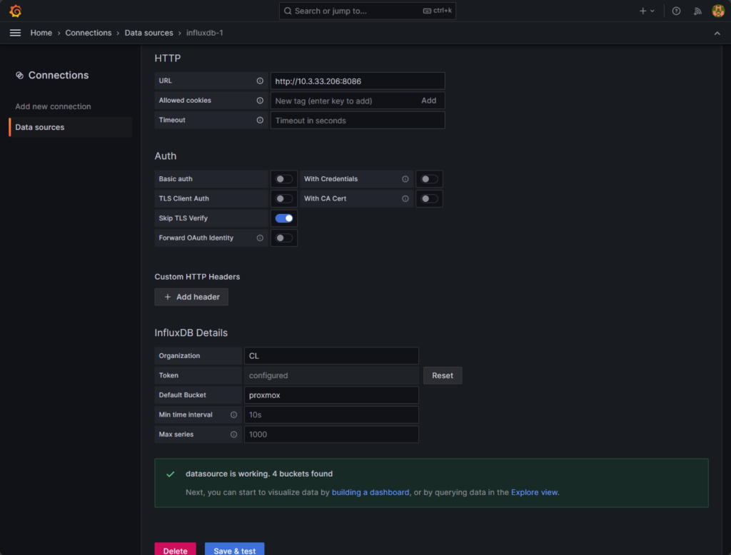 InfluxDB Grafana Docker-Compose Configuration: Proxmox Monitoring Example