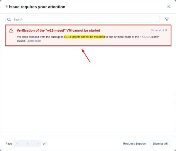 Nakivo: configure Boot Verification for VM Backups