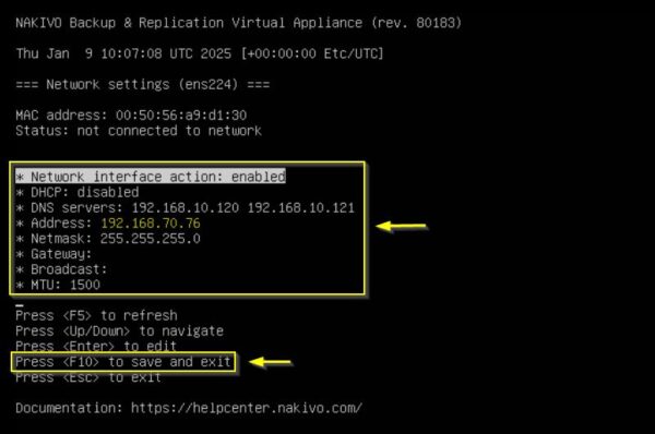 Nakivo: configure Boot Verification for VM Backups