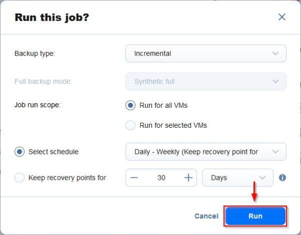 Nakivo: configure Boot Verification for VM Backups
