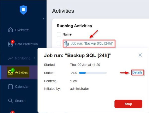 Nakivo: configure Boot Verification for VM Backups