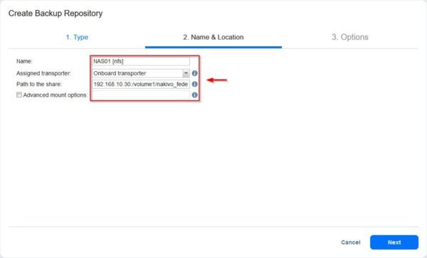 Nakivo: configure a Federated Repository