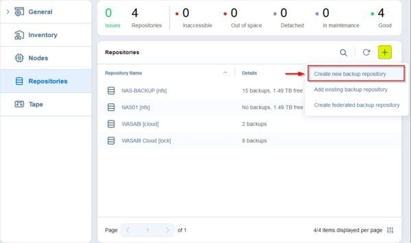 Nakivo: configure a Federated Repository