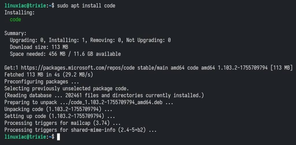 How to Install VS Code on Debian 13 “Trixie”