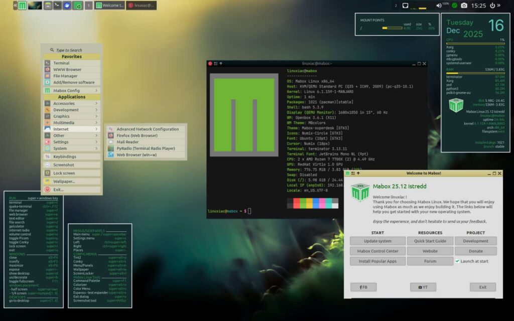 Mabox Linux 25.12 Released With Panel Improvements and GTK2 Removal
