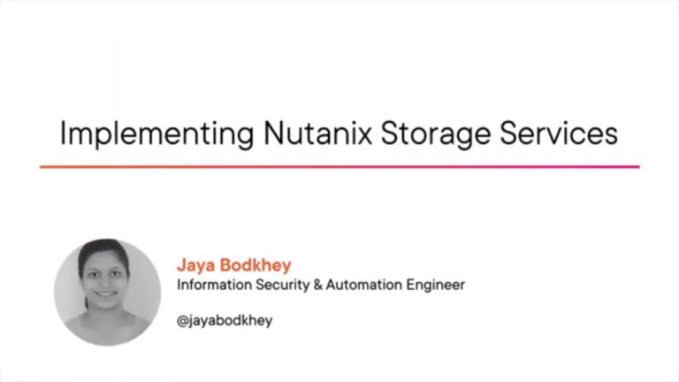 Implementing Nutanix Storage Services-PluralSight