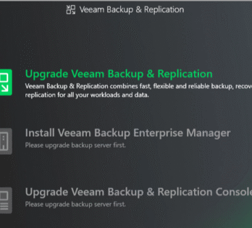 Veeam Backup and Replication Upgrade on Windows