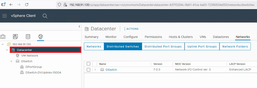 Configure NFS Datastore on VMware ESXi with a Distributed Switch