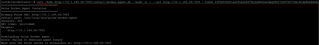 Error trying to install the docker monitoring agent.
