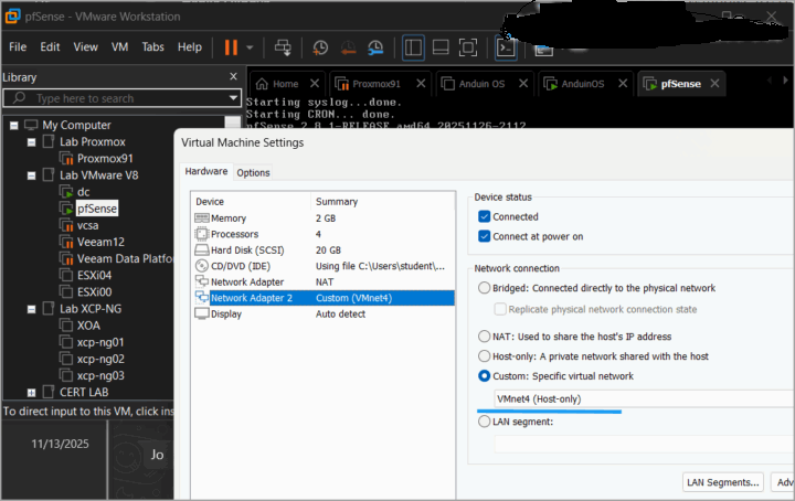 How to Set Up pfSense Community Edition as a Firewall Using VMware Workstation Pro 17 (2025 Edition)