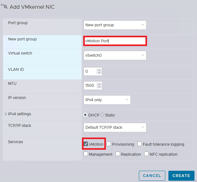 How to Configure VMkernel Port for VMware vMotion