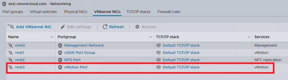 How to Configure VMkernel Port for VMware vMotion