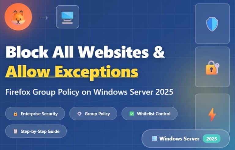 How to Block All Websites and Allow Only Specific Sites in Firefox Using Group Policy on Windows Server 2025