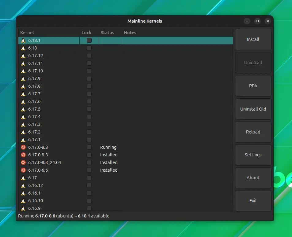 How to install the Linux Kernel 6.18LTS on Ubuntu 25.10