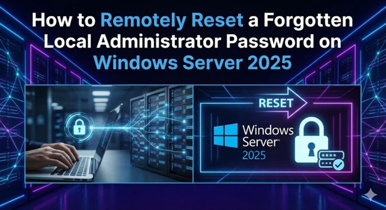 How to Remotely Reset a Forgotten Local Administrator Password on Windows Server 2025
