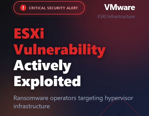 VMware ESXi Vulnerability Actively Exploited in 2026 — Patch Guidance for Admins 5 VMware ESXi Vulnerability Actively Exploited in 2026 — Patch Guidance for Admins
