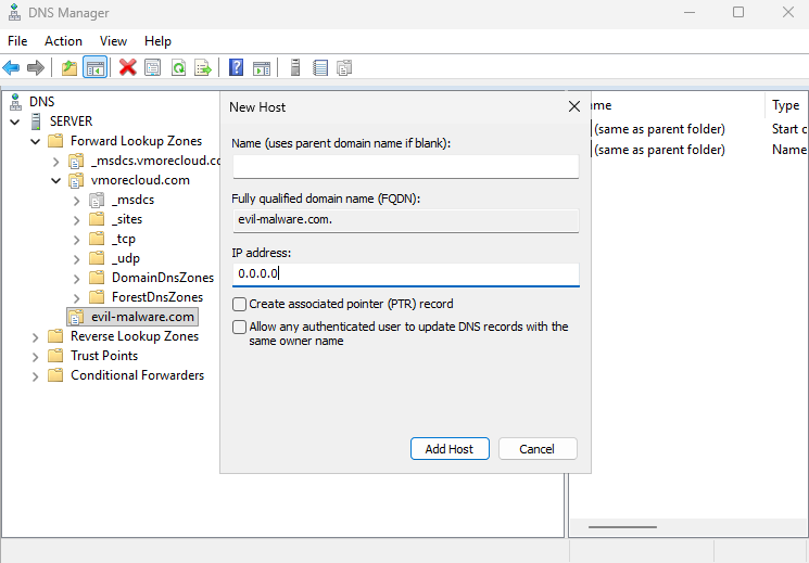 Setting Up a DNS Sinkhole with Windows Server 2025 15 Setting Up a DNS Sinkhole with Windows Server 2025