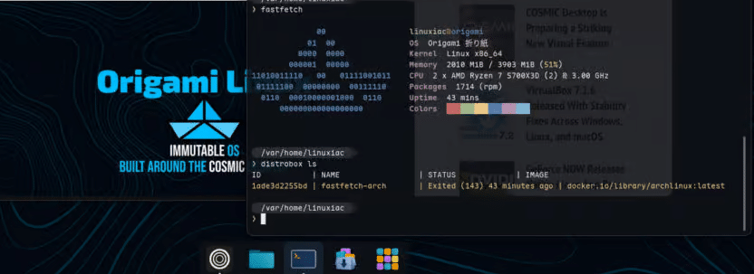 Origami Linux Introduces an Immutable OS Built Around COSMIC