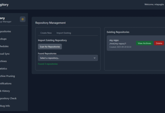 Borgitory – Web UI for managing BorgBackup 1 Borgitory – Web UI for managing BorgBackup
