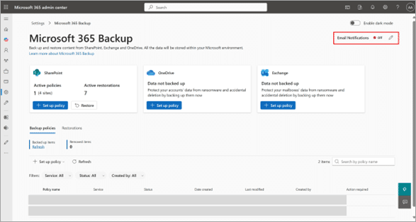 Microsoft 365 Backup: delegate administration, configure billing policies 9 Microsoft 365 Backup: delegate administration, configure billing policies