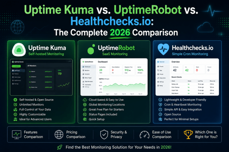 Uptime Kuma vs. UptimeRobot vs. Healthchecks.io: The Complete 2026 Comparison 1 Uptime Kuma vs. UptimeRobot vs. Healthchecks.io: The Complete 2026 Comparison