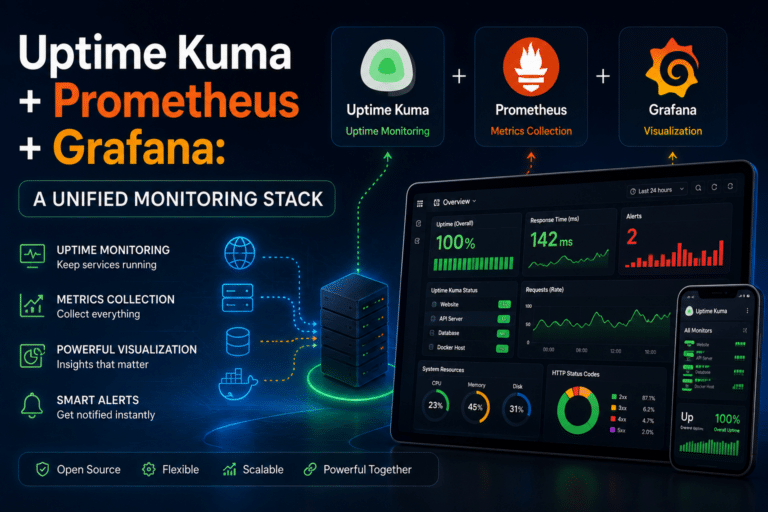 Uptime Kuma + Prometheus + Grafana: A Unified Monitoring Stack 1 Uptime Kuma + Prometheus + Grafana: A Unified Monitoring Stack