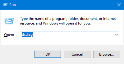 DxDiag Command in Windows
